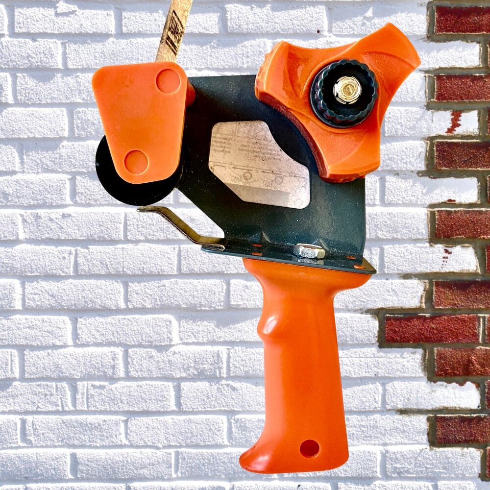U-Haul Tape Gun Dispenser for Shipping Packing Storage Orange Plastic + Metal